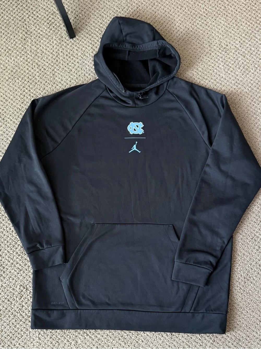 Nike Jordan Black Hoodie with Carolina Blue UNC & Jumpman Logos Size L